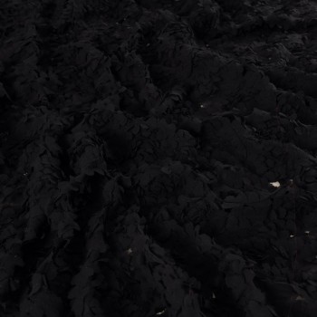 Black 3d flower embroidered chiffon