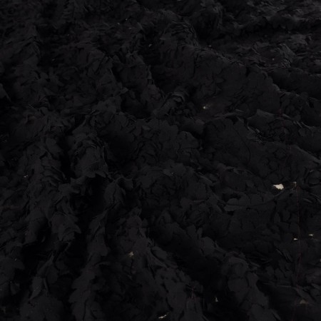 Black 3d flower embroidered chiffon