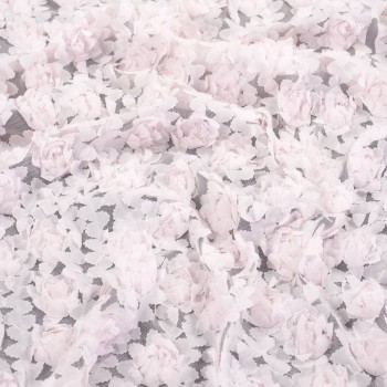 ChifÓn bordado con flores 3d rosa