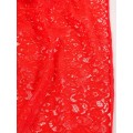 Red floral cotton guipur