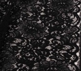 Black floral cotton guipur