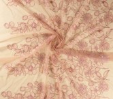 Pink micro tulle floral embroidery