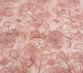 Pink micro tulle floral embroidery