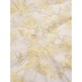 Yellow delicate embroidered tulle