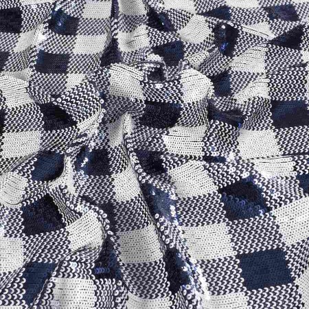 Lentejuelas macro vichy stretch navy