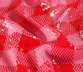 Lentejuelas macro vichy stretch rosa rojo