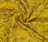 Lino bordado bicolor mostaza