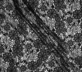 Black floral guipure textured