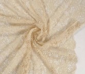 Beige floral guipure textured