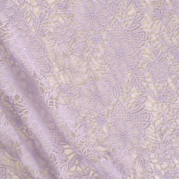 Lilac floral guipure textured