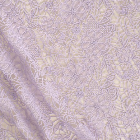 Guipur floral textura lila