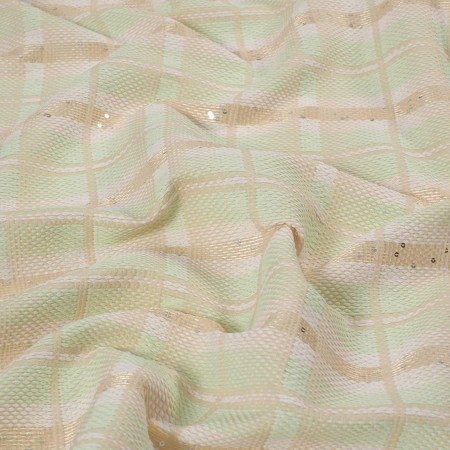 Tweed con lentejuelas verde claro