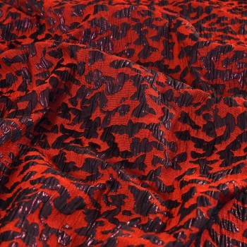 Jacquard lame rojo