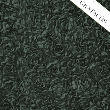 Forest green 3d embroidered petals