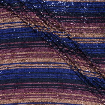 Lentejuelas a rayas degrade azul malva