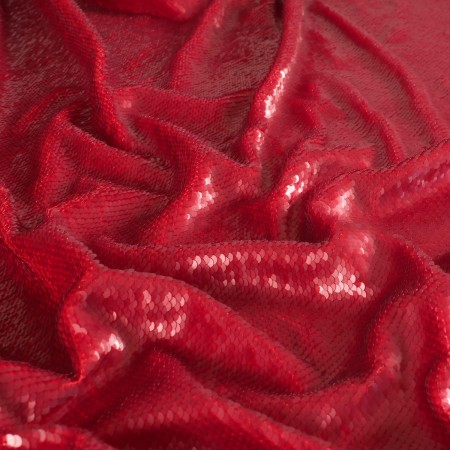 Red satin 5mm sequins