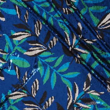 Hojas tropicales de invierno azul