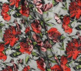 Red embroidered floral sketch