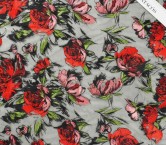 Red embroidered floral sketch