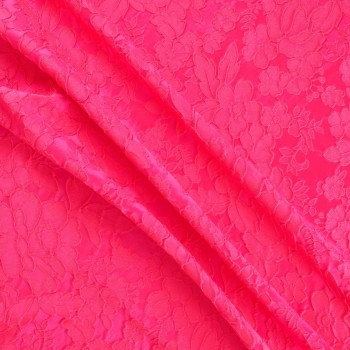 Fuxia jacquard cloqu? flower