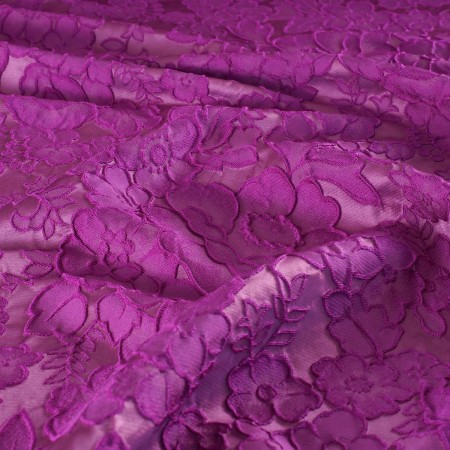 Violet jacquard cloqu? flower