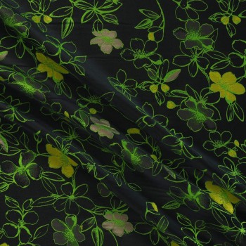 Green jacquard floral