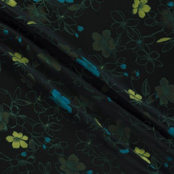 Turquoise jacquard floral