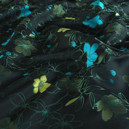 Turquoise jacquard floral