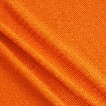 Orange geometric jacquard wool