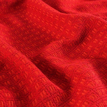 Red geometric jacquard wool