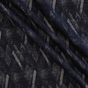 Marine geometric jacquard lame