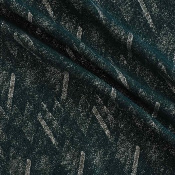 Green geometric jacquard lame