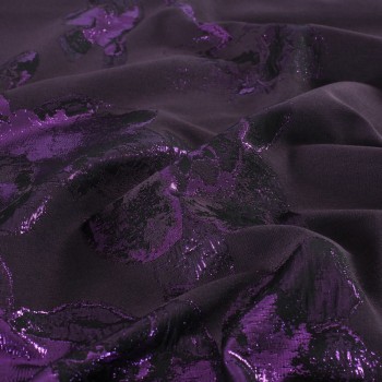 Jacq. floral lamé pan.100 burdeos