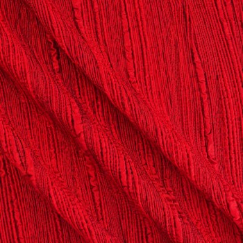 Red pleated jacquard
