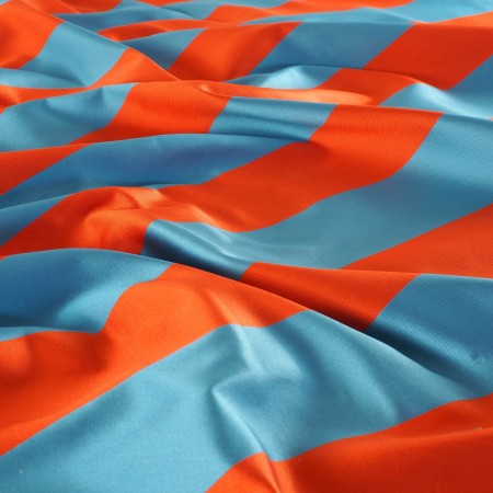 Mikado rayas diagonales azul naranja