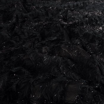 Jacquard fil coupé pelo negro