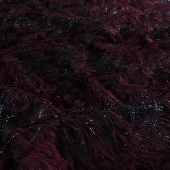 Jacquard fil coupé pelo burdeos