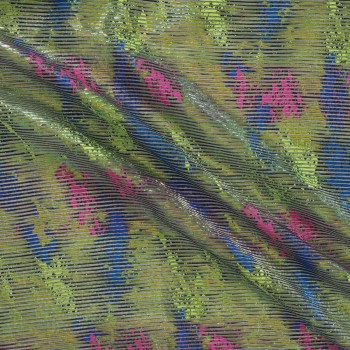 Jacquard organza lamÉ.  fuxia azul