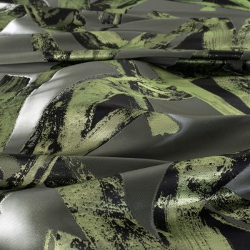 Jacquard lamé geométrico verde