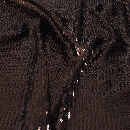 Punto stretch lentejuela marron