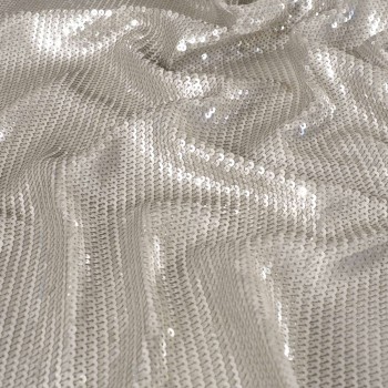 Punto stretch lentejuela plata
