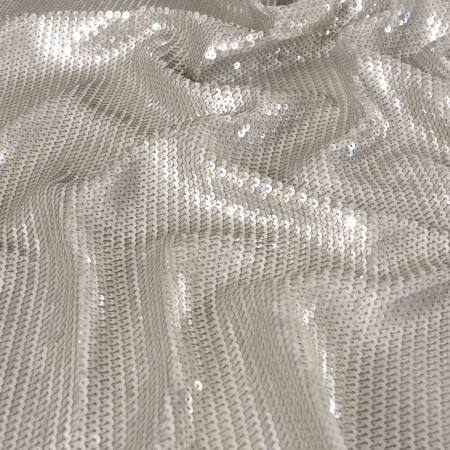 Punto stretch lentejuela plata