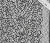 Encaje bordado floral negro