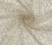 Encaje bordado floral oro viejo