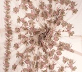 Pink gold monochrome floral tulle