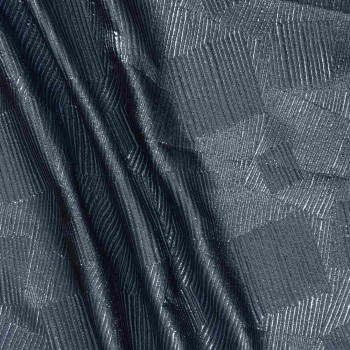 Jacquard geometrico brillo azul