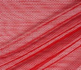 Red pleated tulle