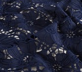 Embroidered floral lace in navy