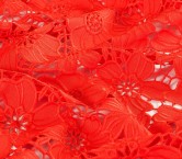 Embroidered floral lace in red