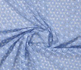 Plain flower embroidery azul claro